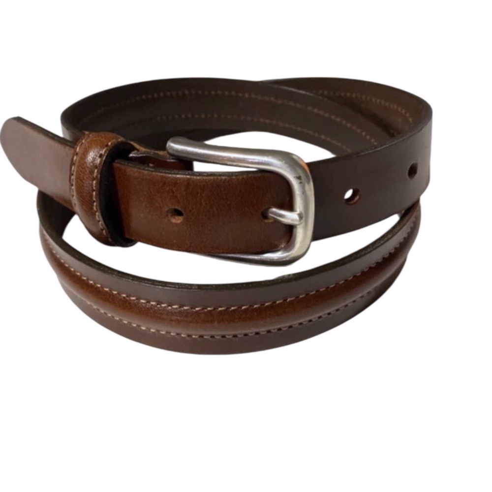 Eddie Bauer Dark Leather Brown Belt |Made in Italy |5 holes|Vintage